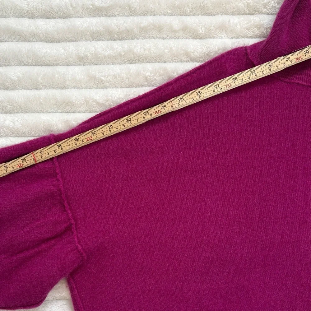 FREE PEOPLE 100% Cashmere So High So Low Turtleneck Sweater Fuchsia Medium - Picture 9 of 9